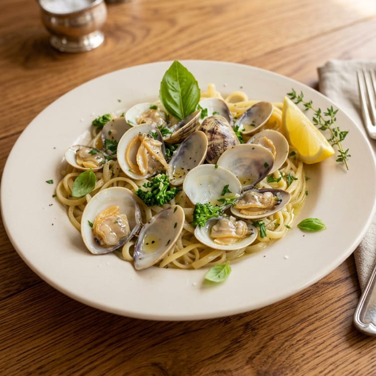Linguini Alla Vongole-Pasta and Clams.