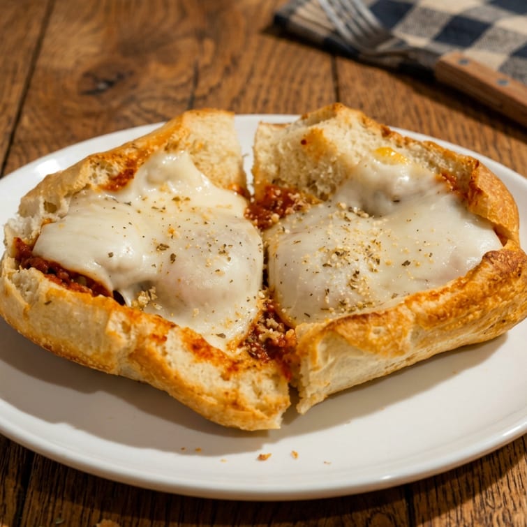 Meatball Parmigiana Sandwich.