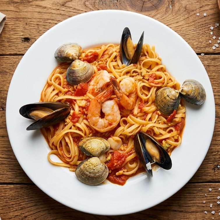 Frutti Di Mare Alla Vodka / Seafood Vodka Pasta.