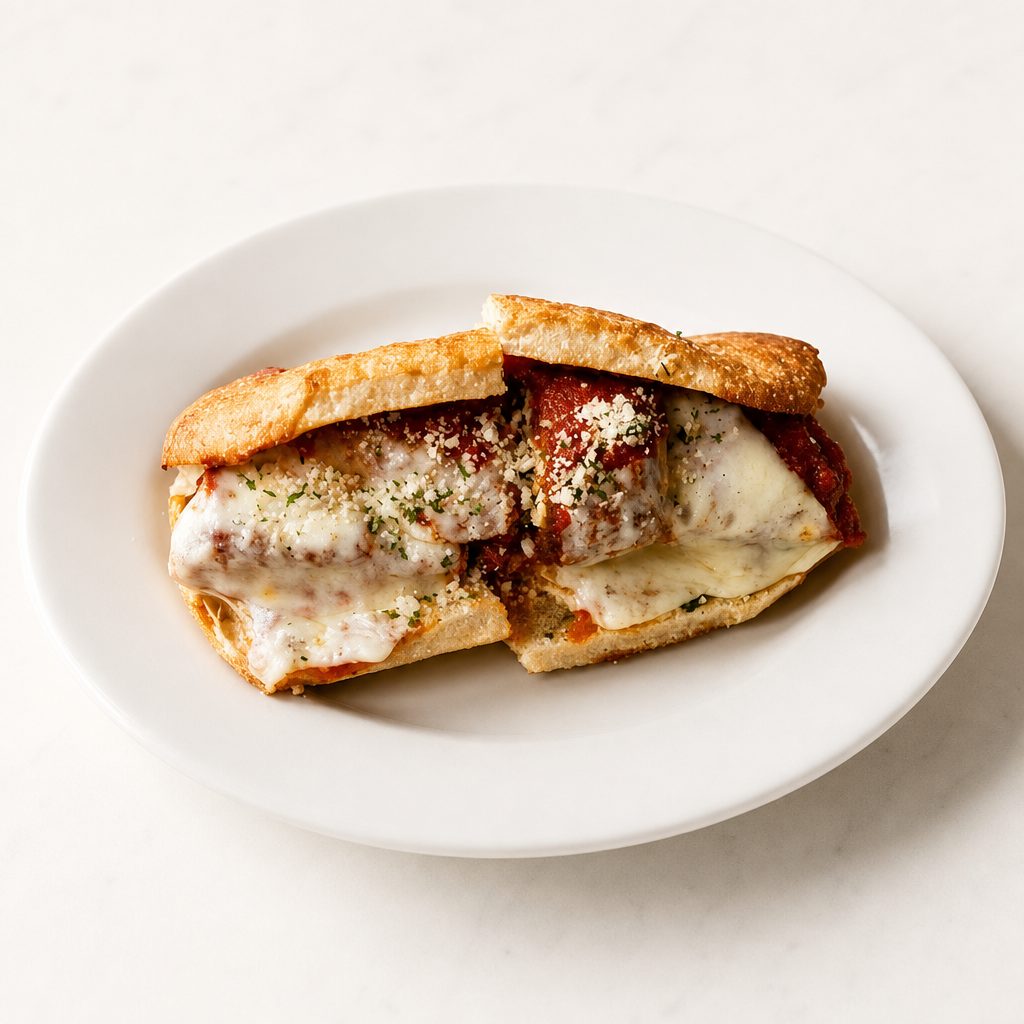 Eggplant Parmigiana Sandwich.
